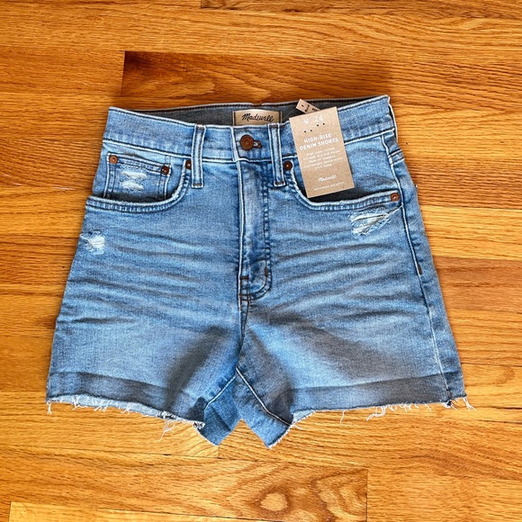 NWT Madewell High Rise Denim Shorts Size 24 Littleton Wash - Picture 1 of 5